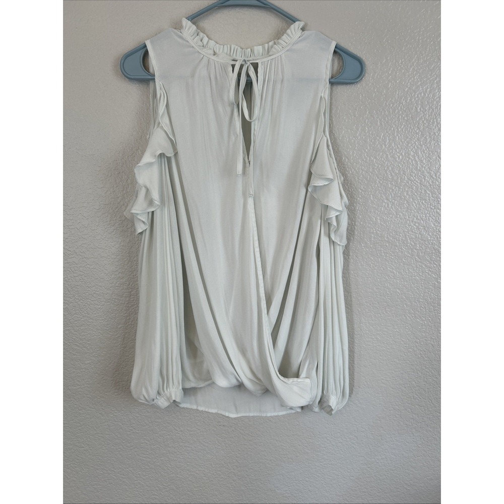 Maeve Women's Light Mint Blouse Liesel Flutter Cold Shoulder Sleeve Top Size S